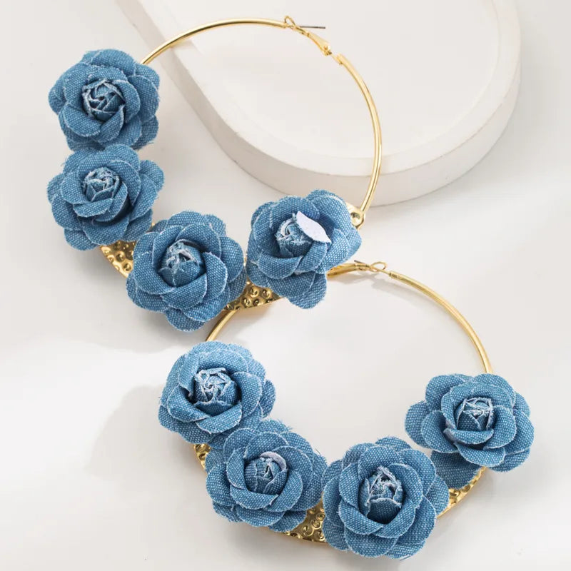 Denim Flower Hoop