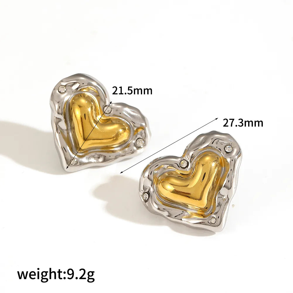 Two-Toned Heart Earring