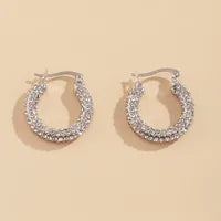 Small Rhinestone Hoop Earring