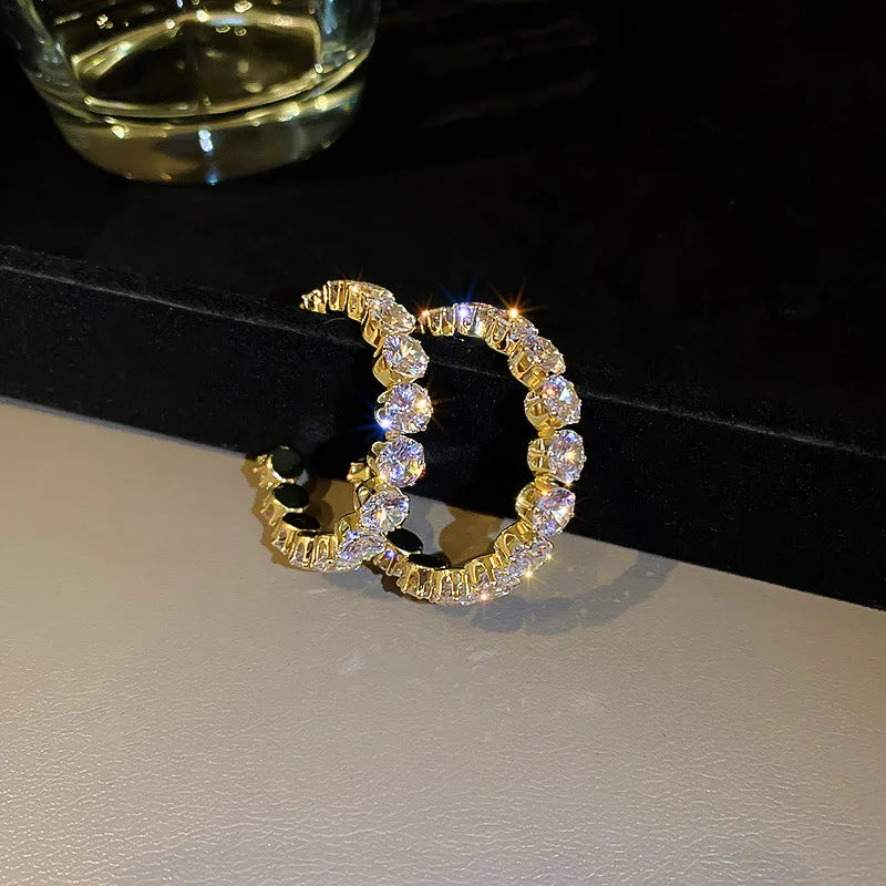 Gold Diamond Hoop Earring