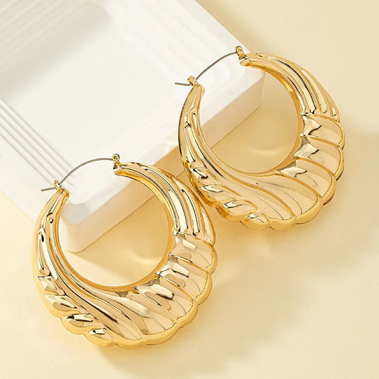 Retro Large Gold Hoops