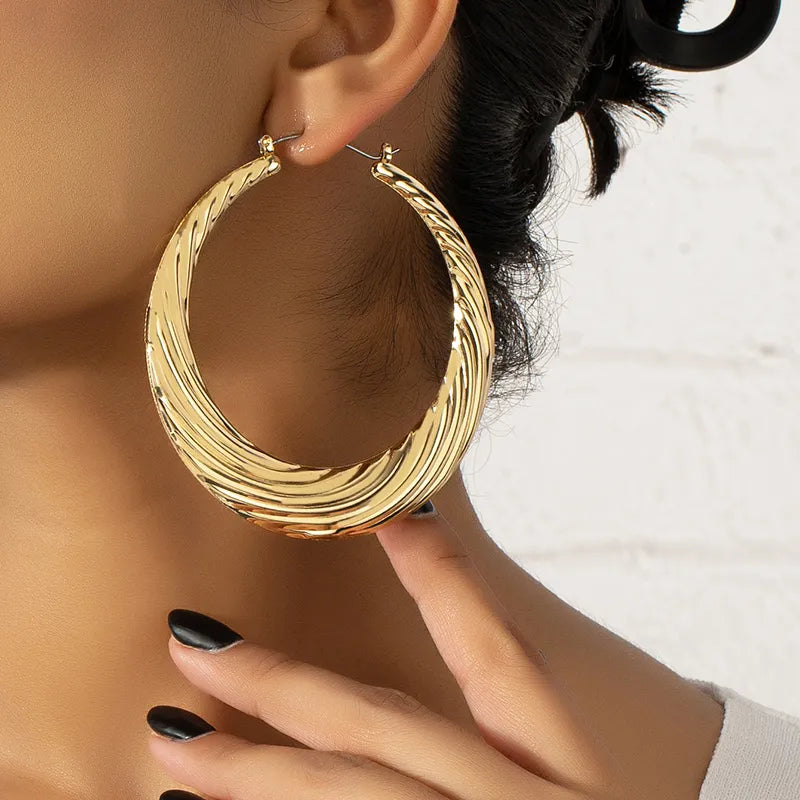 Retro Large Gold Hoops